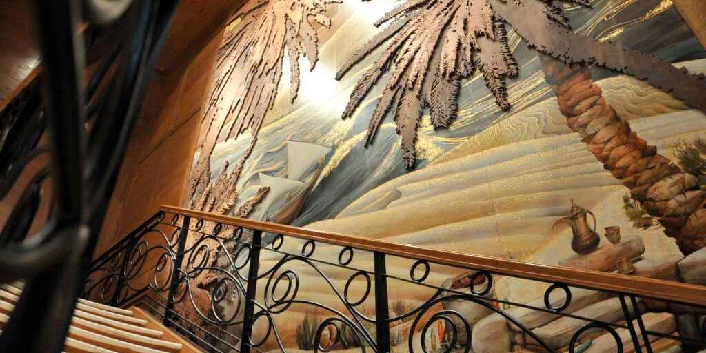 Starbucks printed wood mural 打印木和木壁画